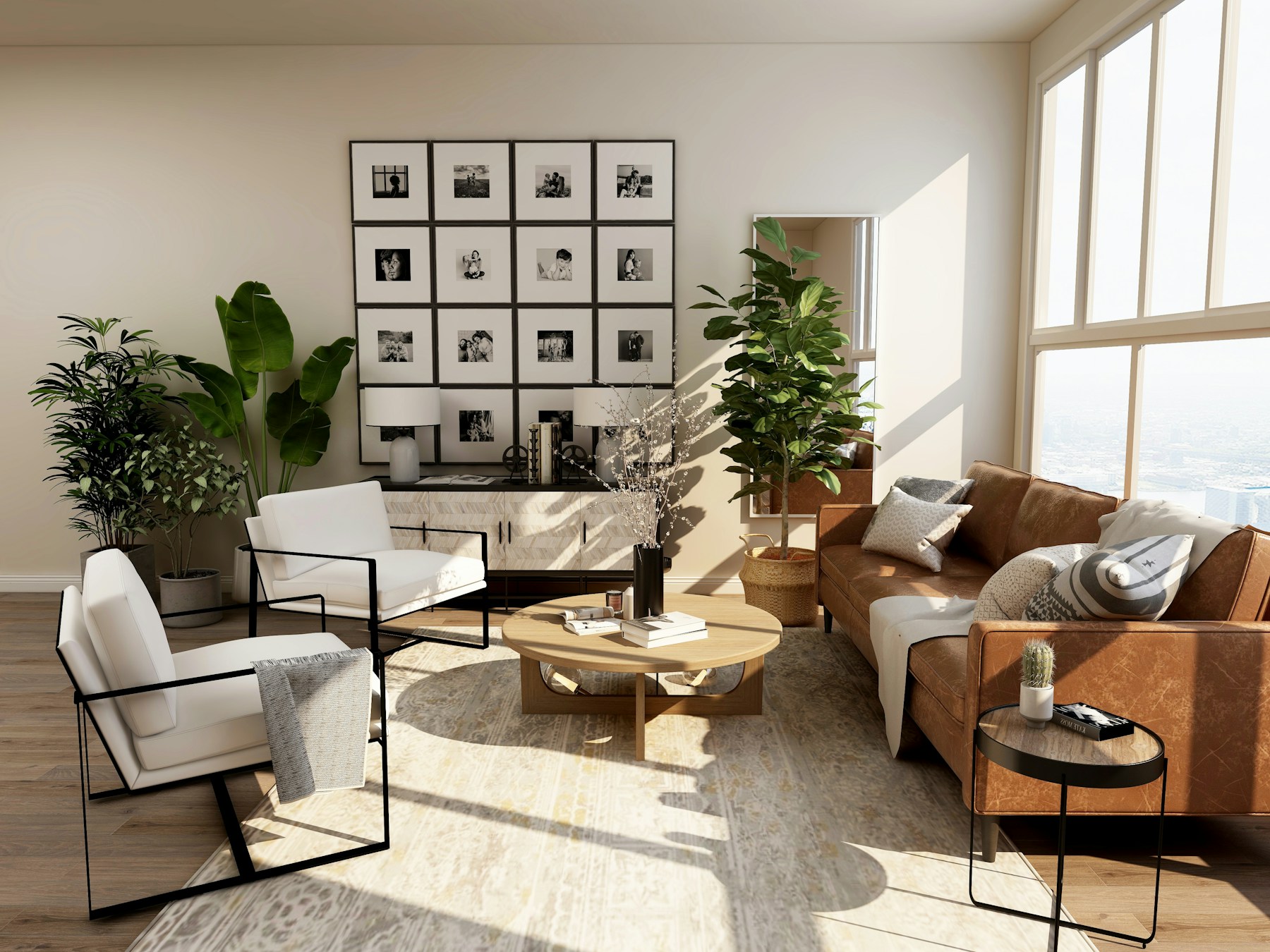 Inspiratie voor een rustige afwerking met hout en lichte tinten